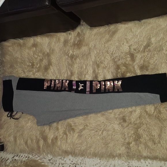PINK Victoria's Secret Pants - PINK Sequin detail joggers. Like new!